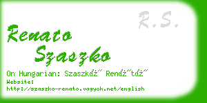 renato szaszko business card